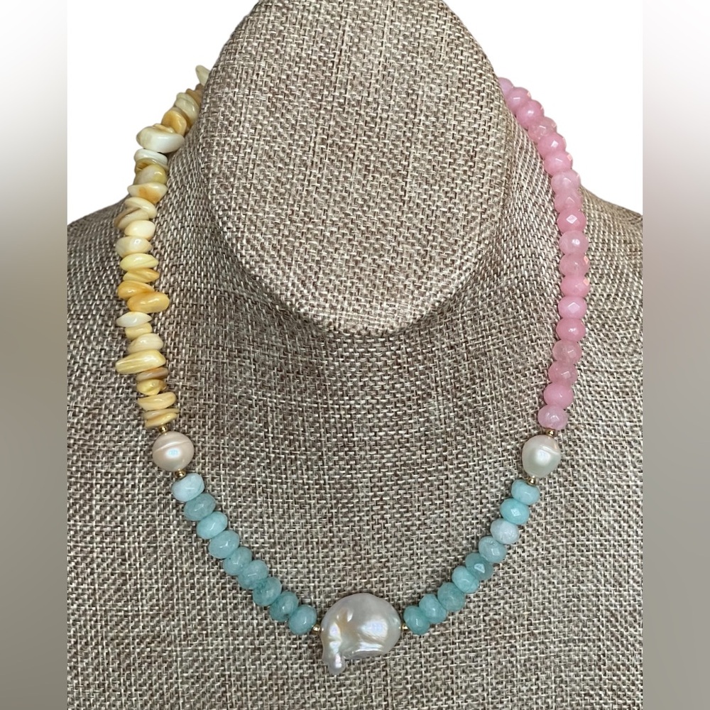 Pastel Gems Shells & Pearls Necklace Only 2 in existence!